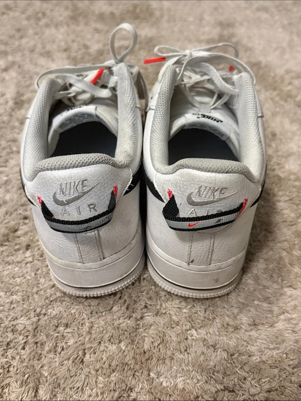 Nike Air Force 1 Low White with Black Swoosh - Men's Sneakers ;size US 12